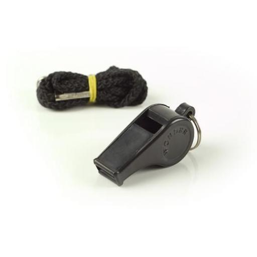 PLASTIC WHISTLE WITH LANYARD