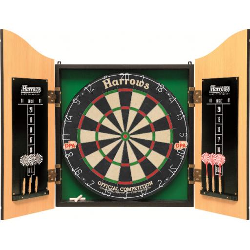 PRO CHOICE WOOD CABINET & BOARD SET INC 2 SETS OF DARTS