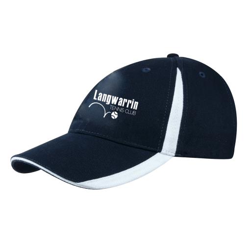 LANGWARRIN TENNIS CLUB - TENNIS CAP - NAVY / WHITE (ONE SIZE FITS ALL)