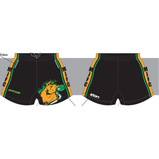 MOOROOLBARK JFC  TRAINING SHORTS WITH ZIPS