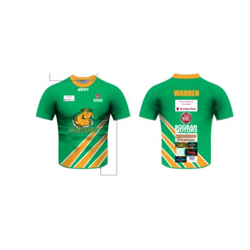 MOOROOLBARK JFC  GREEN/GOLD WARM UP TOP **NEW ITEM**