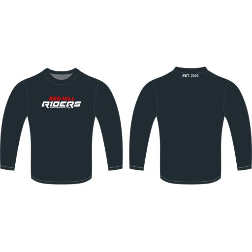 Red Hill Riders - Black Cotton T-shirt (Long Sleeve)