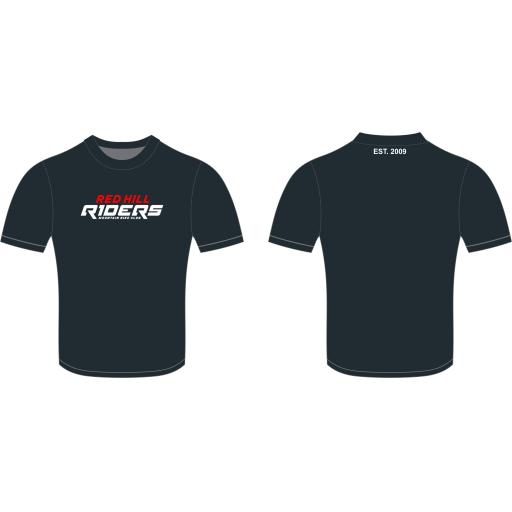 Red Hill Riders - Black Cotton T-shirt (Short Sleeve)
