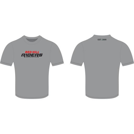 Red Hill Riders - Grey Cotton T-shirt (Short Sleeve)