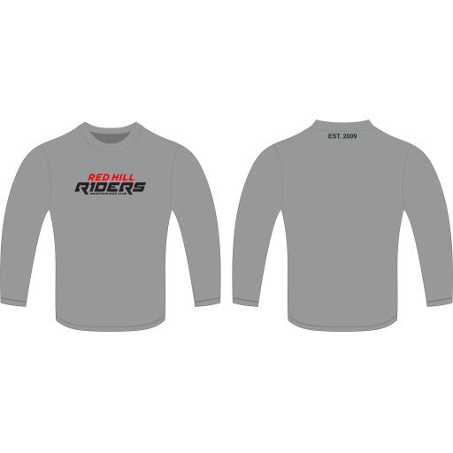 Red Hill Riders - Grey Cotton T-shirt (Long Sleeve)