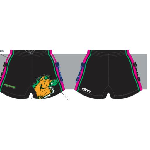 MOOROOLBARK JFC  TRAINING SHORTS WITH ZIPS **BLACK/PINK**
