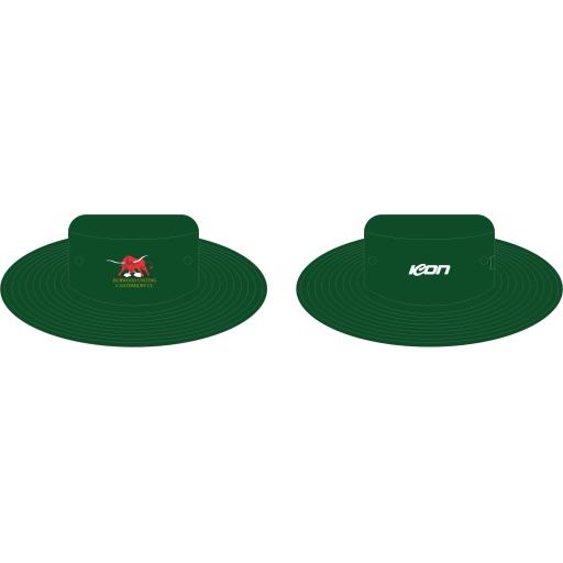 BURWOOD BULLS CC WIDEBRIM HAT WHITE GREEN